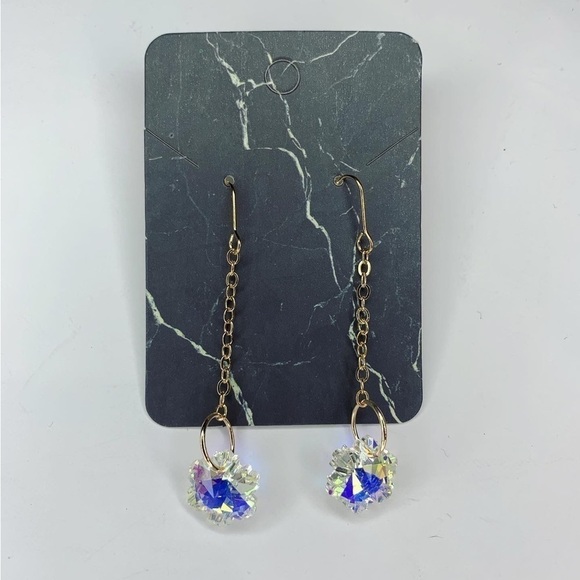 Gold crystal earrings - Picture 1 of 3